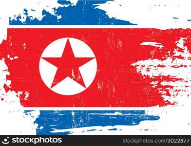 A North Korean flag with a grunge texture
