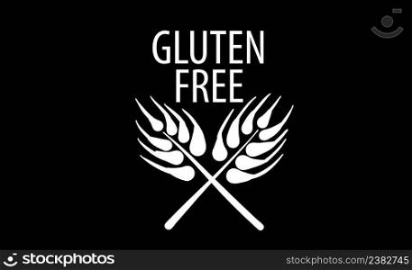 A painted gluten free sign on a black background.. A painted gluten free sign on a black background