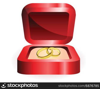 a pair of gold rings in the red box