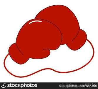 A pair of red boxing gloves, illustration, vector on white background.