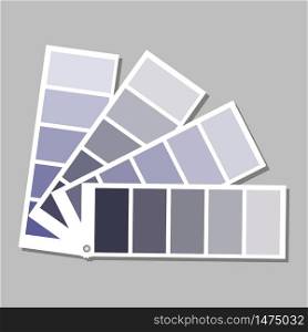 A palette of delicate blue flowers in different shades. Shades from dark blue to gray-blue. Vector illustration. Stock Photo.