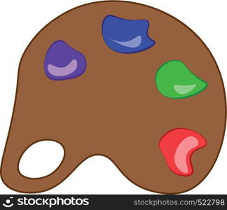 A palette on which several colours are layer vector color drawing or illustration