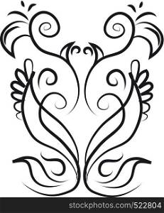 A pattern styled to look ornamented vector color drawing or illustration