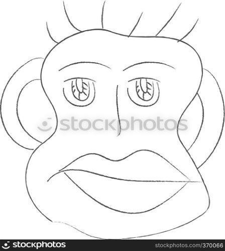 A pencil doodle of a monkey vector color drawing or illustration