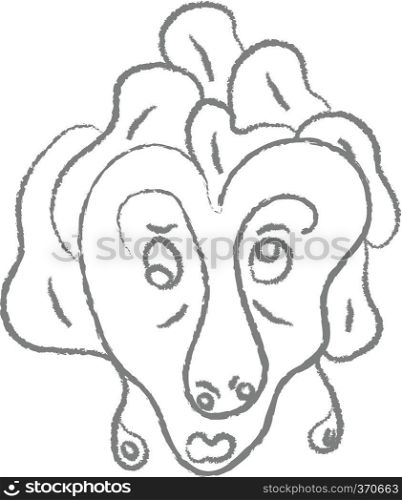 A pencil stroked caricature creating a grotesque effect vector color drawing or illustration