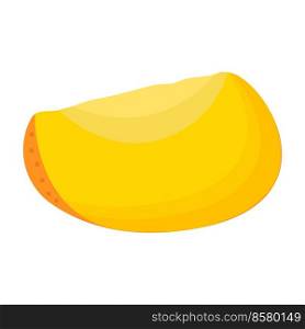 A piece of mango isolated on white background. Flat vector illustration.. A piece of mango isolated on white background. Flat vector illustration