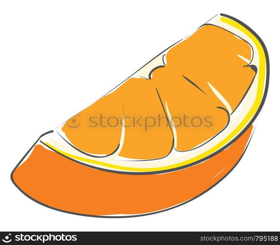 A piece of orange which is sweet vector color drawing or illustration