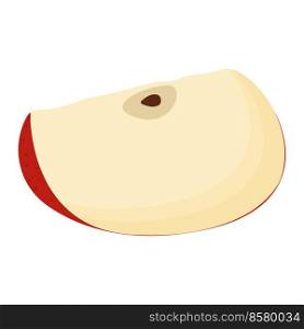 A piece of red apple isolated on white background. Flat vector illustration.. A piece of red apple isolated on white background. Flat vector illustration