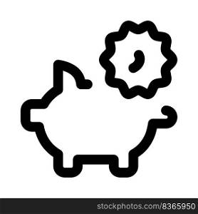 A pig containing a swine flu virus isolated on a white background