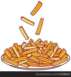 A pile of french fries vector illustration