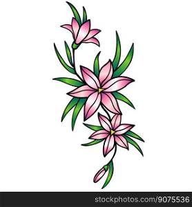 A pink lilies. stylization	