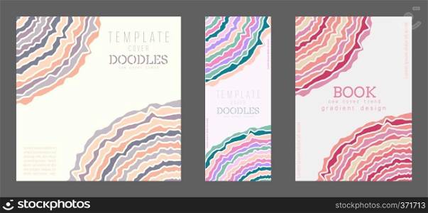 A polyline. A set of colored cover pages for a book, a catalog magazine. A template for a banner, poster and brochure. An abstract version of modern design