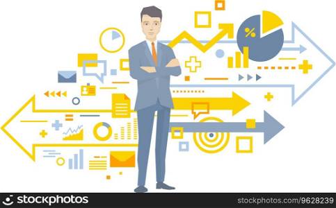 A portrait of the leader businessman Royalty Free Vector