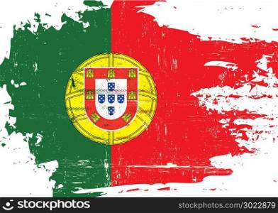 A portuguese flag with a grunge texture