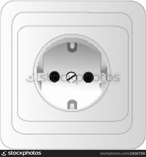 A power outlet. isolated object on white background