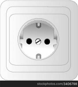 A power outlet. isolated object on white background