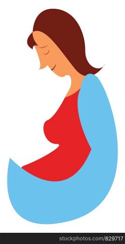 A pregnant woman vector or color illustration