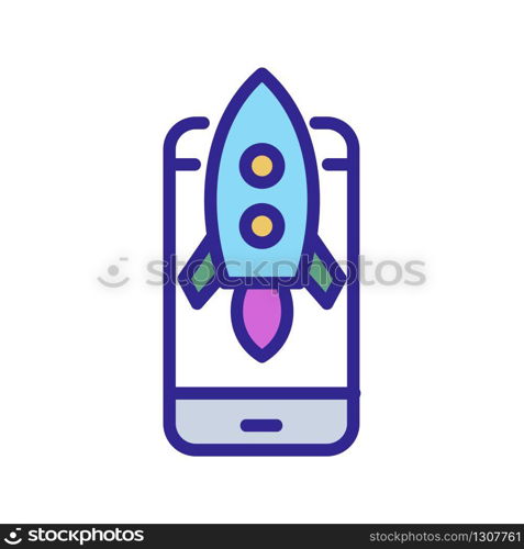 a quick phone icon vector. a quick phone sign. color isolated symbol illustration. a quick phone icon vector outline illustration