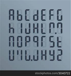 A realistic electronic alphabet from A to Z. . A realistic electronic alphabet from A to Z. Dial on the screen