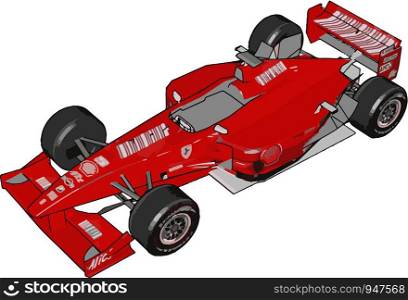 A red color sports toy car is grasping the attention with its unique design vector color drawing or illustration