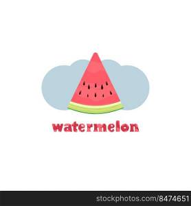 A red sweet piece of watermelon in the form of a triangle.