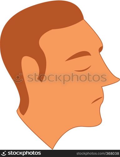 A regretful man with brown hair vector color drawing or illustration