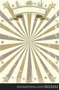 A retro circus background with sunbeams. Ideal poster for your show