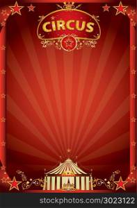 A retro circus poster with sunbeams for your entertainment.