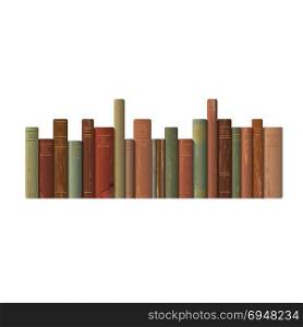 A row of old books.. A row of old books. Vector illustration.
