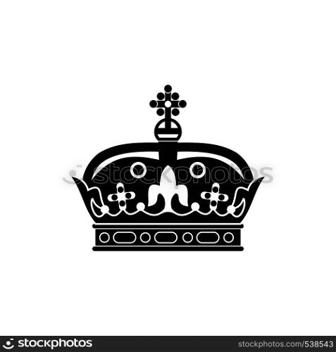 A royal crown icon in simple style on a white background. A royal crown icon, simple style