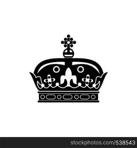 A royal crown icon in simple style on a white background. A royal crown icon, simple style