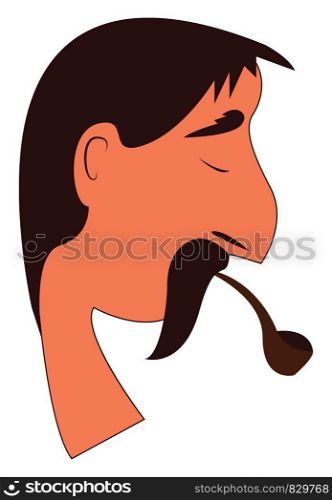 A sad man smoking cigarette vector or color illustration