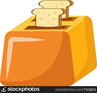 A Sandwich toaster popping out two bread slices vector color drawing or illustration.