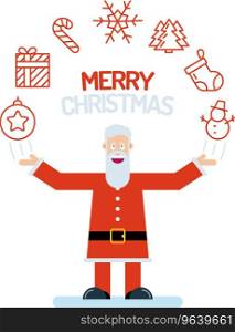 A santa claus old man character in red with his Vector Image