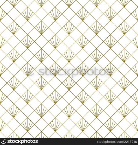A seamless pattern based on elements of the traditional Japanese craft Kumiko zaiku.. Seamless traditional Japanese ornament Kumiko.Brown color lines.