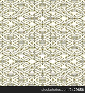 A seamless pattern based on elements of the traditional Japanese craft Kumiko zaiku.. Seamless traditional Japanese ornament Kumiko. Brown color lines.