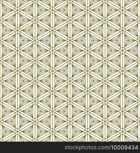 A seamless pattern based on elements of the traditional Japanese Kumiko zaiku craft.. Seamless traditional Japanese ornament Kumiko.Golden color lines.