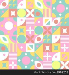 A seamless pattern made up of geometric shapes for the design of labels, covers, containers and other designs. Vector