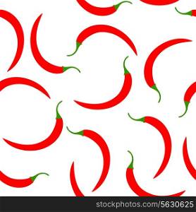 A seamless vector of chilli peppers on white background