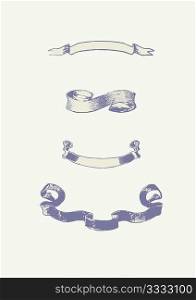 A series of vector scrolls. Vector illustration. Great uses in almost any design.