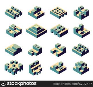 A set of abstract. A set of abstract geometric geometrical figure