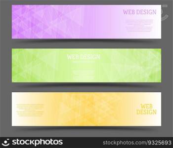 A set of abstract backgrounds of triangles and lines. Template for website design, web design, social networks, creative interior and creative ideas
