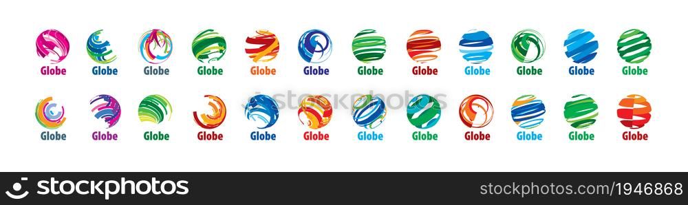 A set of abstract vector logos of the global network.. A set of abstract vector logos of the global network