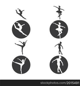 a set of ballet dancing girl icons,vector illustration logo design.