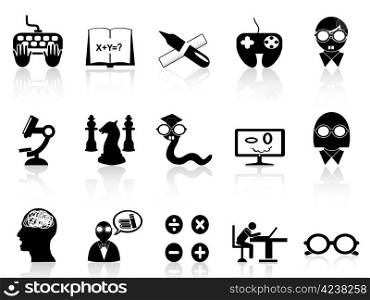a set of black icon symbolizes nerds