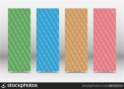A set of color designs with a rhombic pattern. Template for posters, posters, banners and creative ideas