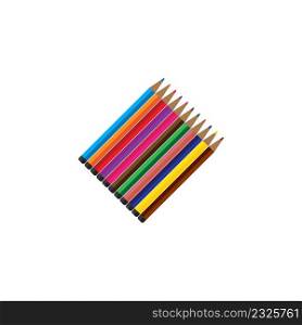 a set of colored pencil icons,illustration design background.