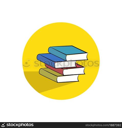 A set of colorful books with background. Vector illustration of books.