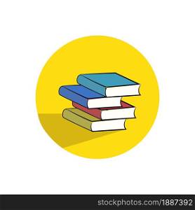 A set of colorful books with background. Vector illustration of books.