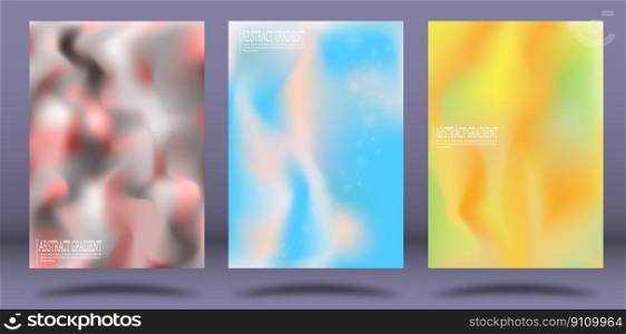 A set of colorful gradient backgrounds. Abstract flower arrangement. A template for creative design